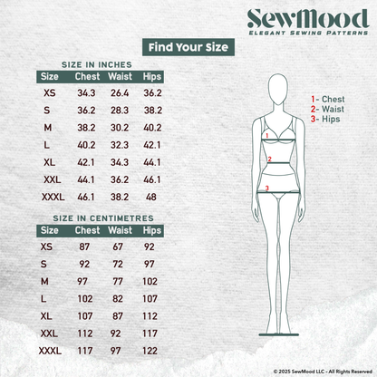 Tie Front Blouse Sewing Pattern | PDF Women’s Top Pattern | Long Sleeve Tie Top | DIY Sewing Pattern A4 A0 | Sizes XS–3XL